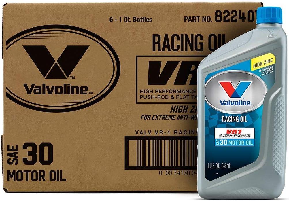 Valvoline 822401 VR1 Racing SAE 30 Motor Oil 1 QT, Case of 6