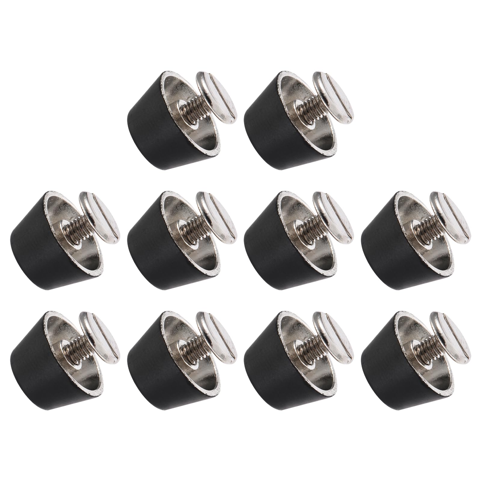 METALLIXITY Screw Back Stud Spike (12x7mm) 10pcs, Flat Head Stud Rivets - for Leather Crafts Purse Bags, Matt Black