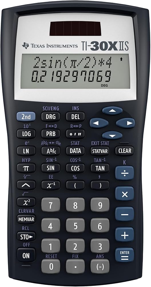 TI-30XIIS Scientific Calculator Texas Instruments, Black | Two-line calculator; Statistics and Advanced Scientific Functions