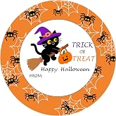 SerpizePaty 60pcs Happy Halloween Stickers 2 Inch | Halloween Name Tag Stickers For Goodie Bags, Magic Cat Spiders Trick Or Treat Sticker For Labels Envelope Party Decorations