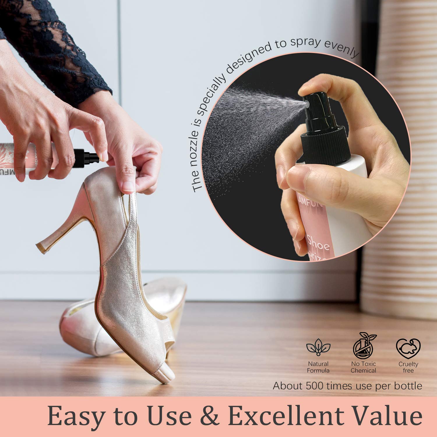 Shoe Deodorizer Spray, LamFun Foot Odor Eliminator, Fights Odor, Smell and Stink, For Feet and Shoes, Freesia Fragrance-150ml : Beauty