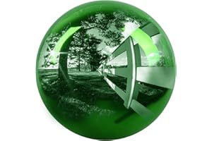 12 inch Stainless Steel Gazing Ball, E-Buying Green Mirror Polished Hollow Seamless Gazing Globe Reflective Garden Sphere Floating Pond Balls for Home Garden Ornament Decoration