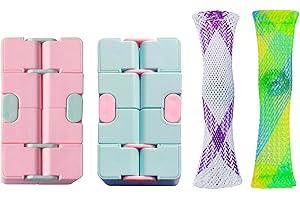 CXP GOOD GOODS 4 Pack Stress Relief and Anxiety Relief Fidget Toys,Infinity Cube,Marble Mesh
