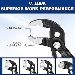 WORKPRO 7" & 10" Groove Joint Pliers Set, Upgraded