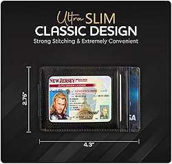 Money Clip Leather Wallet For Men Slim Front Pocket