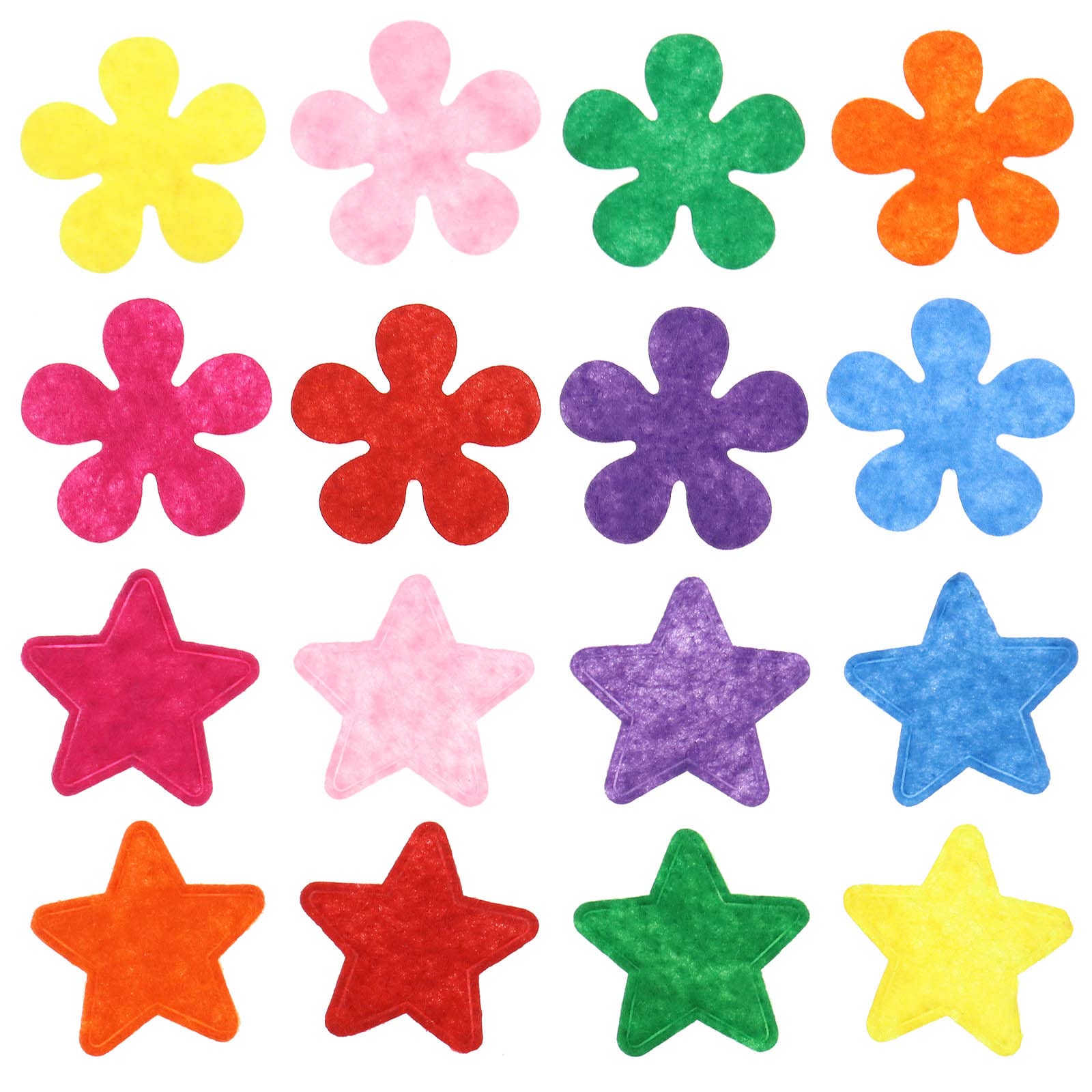 VGOL 200PCS Felt Flowers Fabric Flower Embellishments Flower & Star Shape Decals DIY Craft Decoration for Bobby Pins Hat Invitation Card Bag Shoe Mixed Colour