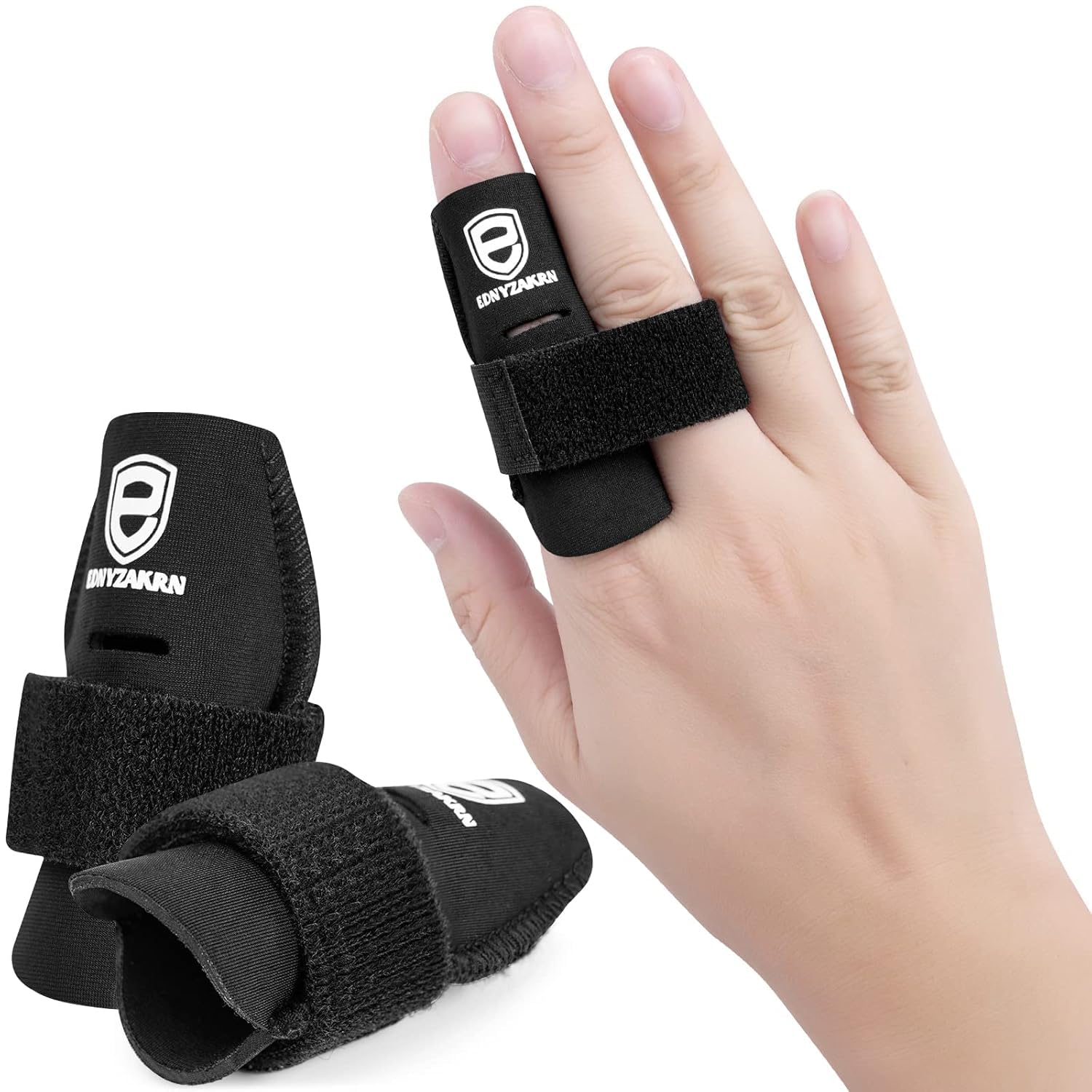 EDNYZAKRN 2 Pack Finger Splints, Finger Buddy Brace Support for Sport Basketball Volleyball Tennis Baseball (Large)
