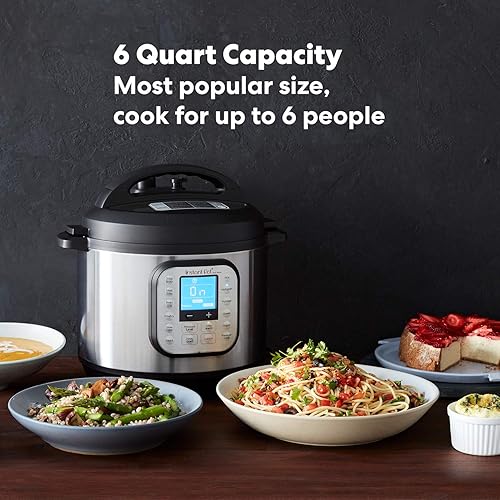 Instant Pot NOVA Pressure Cooker, 6qt, Stainless Steel/Black in