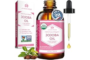 Jojoba Oil by Leven Rose, Pure Cold Pressed Natural Unrefined Moisturizer for Skin Hair and Nails, 118 ML