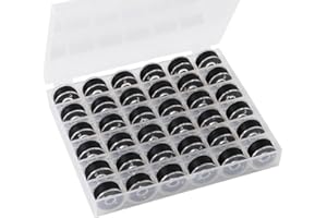 HNMZDS 36Pcs Bobbins and Sewing for Sewing Machine, Sa156 Bobbins with Case for Brother, Bro-Ther, Singer, Sewing Machine Accessories, Sewing Machine Bobbins (Black)
