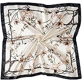 CHUNG Women Square Scarf Wrap 35” Satin Headscarf Emulation Silk Large Hair Bandanas Neck Scarves Accessories Patterned