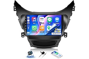 SIXWIN 8 Core Qualcomm Android Car Stereo for Hyundai Elantra 2011 2012 2013 9 Inch Touch Screen with CarPlay Android Auto 4G+64G Bluetooth Cooling Fan Weather Forecast UI Design Intelligent Voice