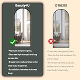Beauty4U Full Length Mirror 180x80cm Arched Top Black Aluminum Frame view 7