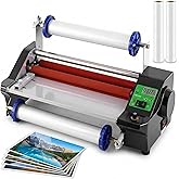 MXBAOHENG 13.78 Inch Hot Cold Roll Laminator, Digital Temperature Display | For Office School Photo, 110V, Adjustable Speed, A3 A4 Electric Laminating Machine, Single &amp; Double Sided Lamination, 600W