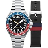 Spinnaker Dumas Men's Automatic GMT Dive Watch &ndash; Seiko NH34 Movement, 44mm Stainless Steel Case, Water Resistant 300m, Stainless Steel Bracelet, SP-5119
