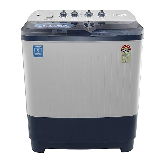 Voltas Beko 8 kg SemiAutomatic Top Loading Washing Machine (WTT80DBLT, Sky Blue) Amazon.in