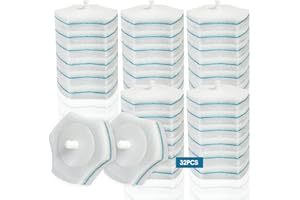 BALORIZ Disposable Toilet Bowl Refills 32 Count Upgraded Material Disposable Toilet Brush Cleaning Sponges Heads Toilet Brush