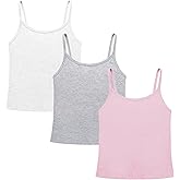 QBK Training Bras for Teens Girls from 6 7 8 9 10 12 Years Old Camisoles Bralette Bras with Shelf Bra (2/3/4Pack)