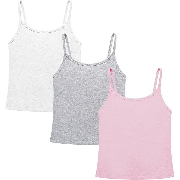 Emmalise Women's Built-in Bra Camisole - Wireless Fabric Support, 2 Pack (Red & Khaki), Small, 95% Cotton 5% Spandex
