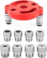 QWORK Woodworking Center Finder Kit Drill Guide Locator 3-10mm Drill Bushings view 2