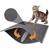 Pieviev Cat Litter Mat Double Layer Waterproof Urine Proof Trapping Mat 1 Pack (30''X24'', Gray)