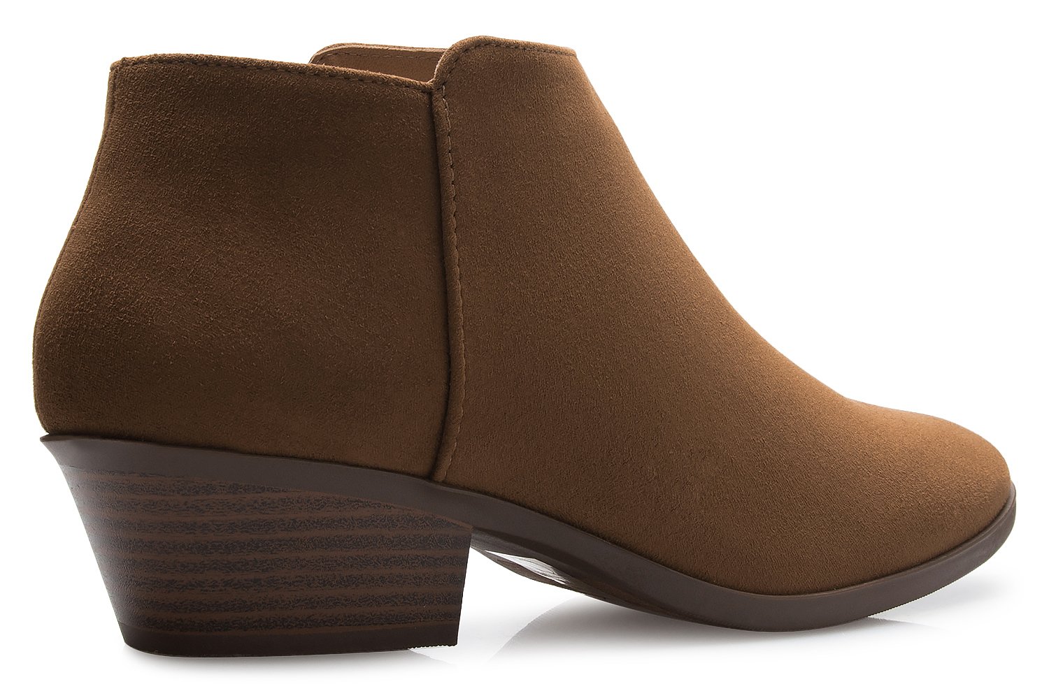 Olivia K Women's Western Ankle Boots-Low Heel Closed Toe Bootie-Comfortable Walking Slip on Boot - Image 4