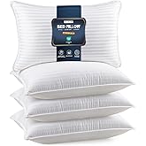 Utopia Bedding Bed Pillows Queen Size Set of 4 (White), Down Alternative Pillows for Sleeping, Cooling Hotel Quality Pillow Set for Back, Stomach or Side Sleepers