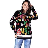 Ugly Christmas Sweater for Men, Hooded Unisex Women Xmas Hoodie Pullover for Party Festive Party