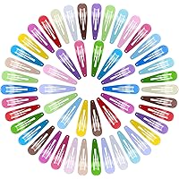 Snap Hair Clips, 100 Pcs Non-Slip Metal Barrettes, Colorful Snap Barrettes for Girls, Women, Kids and Birthday Gift