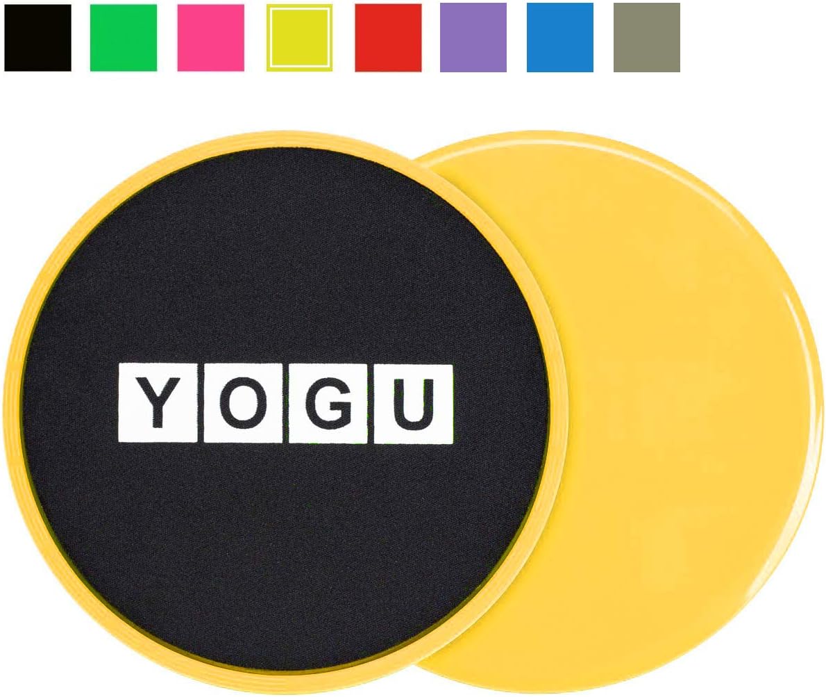 YOGU Core Fitness Sliders Dual Sided Strength Slides for Any Surface Perfect Abdominal Workout Exercise Sliders Set of 2 Gym Gliders Discs