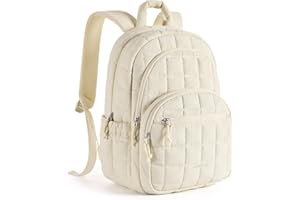 BAGSMART College Laptop Backpack, Travel Laptop Backpack for Women, Quilted Casual Daypack