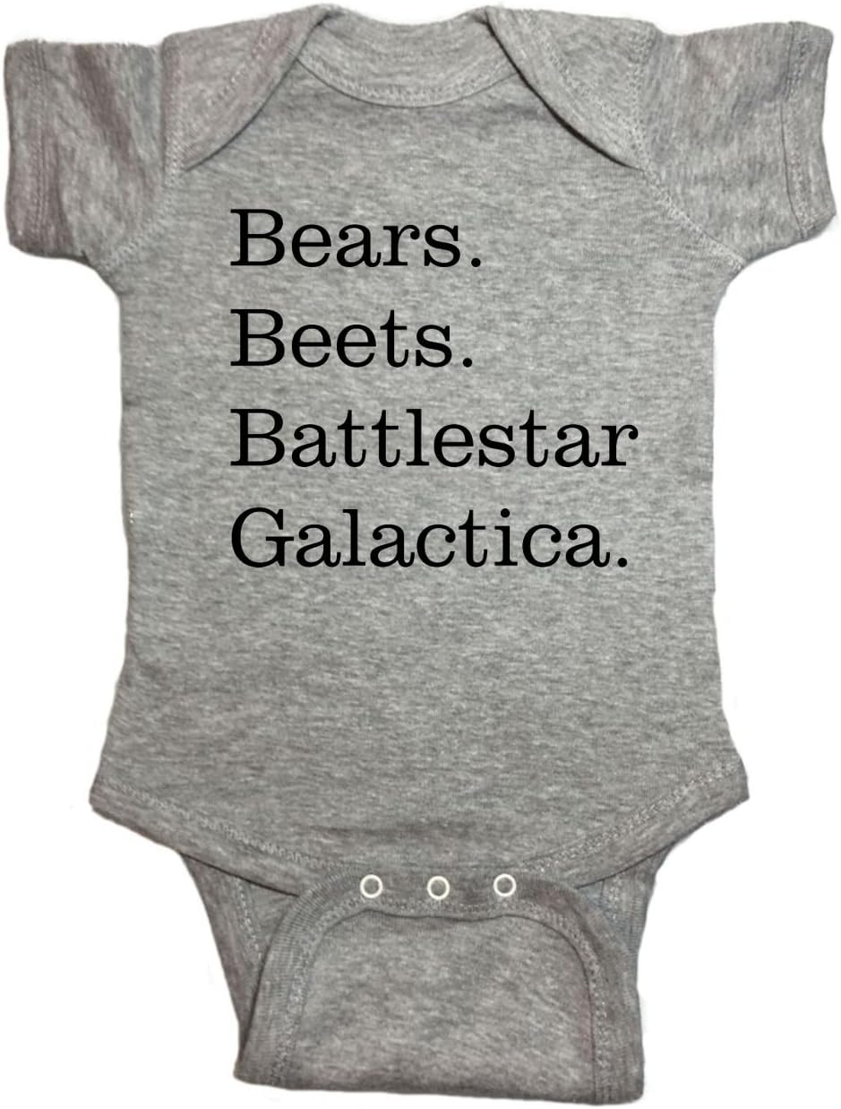 NorthStarTees The Office Baby One Piece Bears Beets Battlestar Galactica Bodysuit