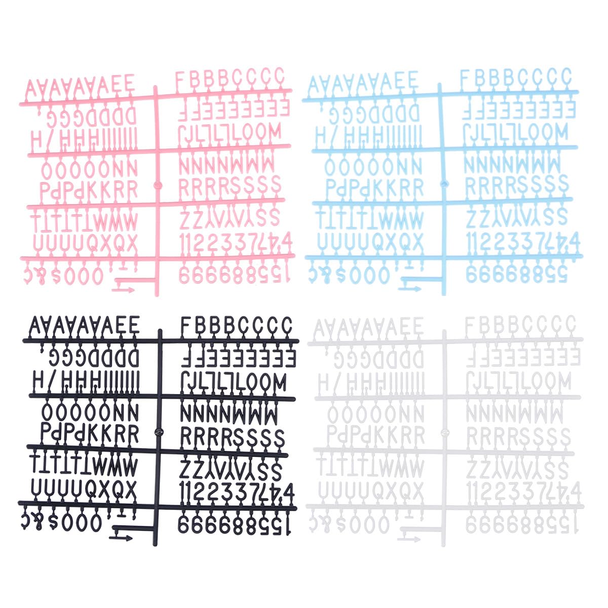 NUOBESTY 580pcs Felt Letter Board Letters Pink Sky Blue Black White Letters Alphabet for Rustic Vintage Message Board Home Office Bar