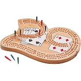 Mainstreet Classics Wooden 29" Cribbage Board Game Set for 2-4 Players