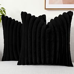 decorUhome Faux Fur Throw Pillow Covers 18x18 Set