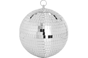 Mirror Ball, 10 inch Reflective Light Dance Disco Balls with Hanging Ring for DJ Club Party,Home Decoration, Family Gathering