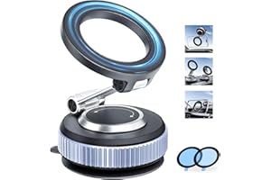 MOGU Vacuum Phone Holder Car, 360° Adjustable Rotatable Cell Phone Holder Mount for iPhone Magsafe, Magnetic Phone Holder Car