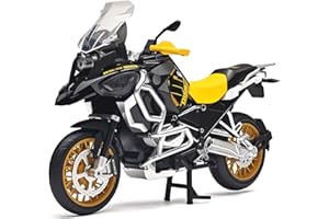 RZAPE Diecast Motorcycle Model Kit 1/12 Scale R1250 GS ADV Model Motorcycles,Kids Motorcycles Toy Front Wheel Can Be Steered Left and Right,Motorcycle Toys for Kids 3-5（Yellow）