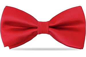 Kajeer Kids Bow Tie, Boy Bow Ties Pre-tied Silk 100% Classic Solid Adjustable Girls Neck Bowtie for Wedding Party