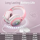 Ozeino Wireless Gaming Headset 2.4G Type C 40h RGB Pink PS5 PS4 PC view 2