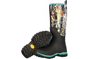 HUNTIT Rubber Hunting Boots for Women Insulated Rubber Boots Waterproof Women Hunting Boots 6mm Neoprene Outdoor Camo Boots