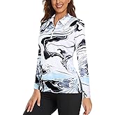 Viracy Womens Golf Shirt UPF50+ Sun Protection Long Sleeve 1/4 Zip Up Polo Workout Tops Fast Dry Fit Moisture Wicking