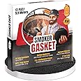 Smoker Chef Smoker Gasket – 0.6’’ Wide 0.2’’ Thick High Temp Seal Grill Gasket – 17 FT Long Self Stick Black Nomex Tape Gaskets for Smokers and BBQ Lid – Heat Seal Material Replacement