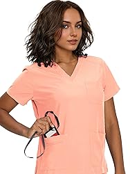 floralhue Scrubs for Women, V-Neck Scrubs Top