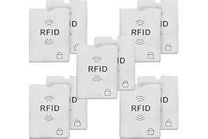 SaiTech IT Set of 10 RFID Blocking Sleeves Best way to Protect your Cards from Electronic Theft, Durable, Lightweight and Compact Design to fit in any Pocket or Purse (Silver)