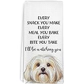 cvjutf Funny Havanese Dog Decorative Kitchen Towels Gifts for Women Men Kids, Havanese Dog Hand Tea Towels Ornaments Accessories for Kitchen Decor, Every Meal You Bake Dish Towel, 16x24 Inch