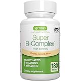 Super B-Complex – Methylated Sustained Release B Complex & Vitamin C, Folate & Methylcobalamin, Vegan, 180 Small Tablets