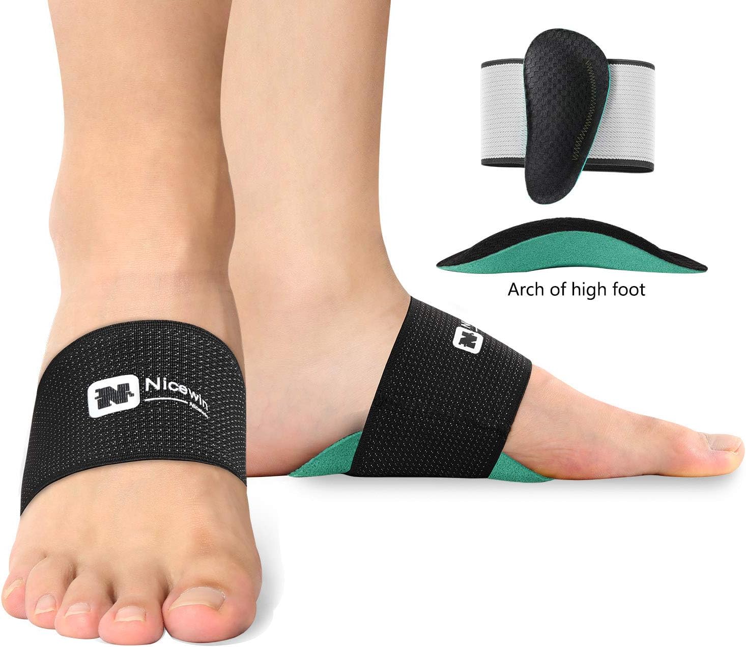 New Update 6 Size Arch Support Sleeves for Men & Women Elastic Copper Bandage Foot Care Brace for Pain Relief of Plantar Fasciitis,High Arch Size M: Health & Personal Care