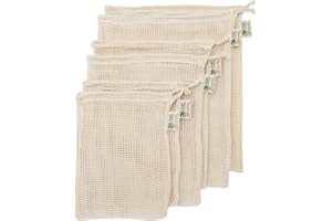 Simple Ecology Organic Cotton Mesh Produce Bag - Set of 6 (2 Each of Lg., Med. & Sm.)