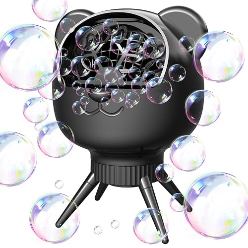 Rechargeable Bubble Machine Outdoor for Kids, 30,000+ Release Per Minute Automatic Bubbles Makers, 90°/180° Rotating 500ML with 2 Speed Modes for Party, Wedding, Birthday